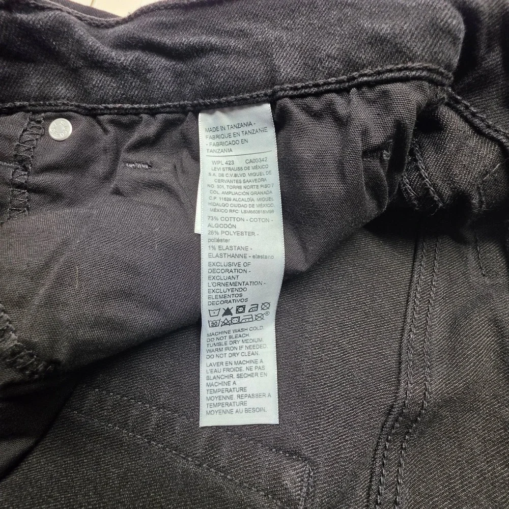 Levi Strauss Signature Mens Straight Fit Black Jeans 36x34 58988-0071
